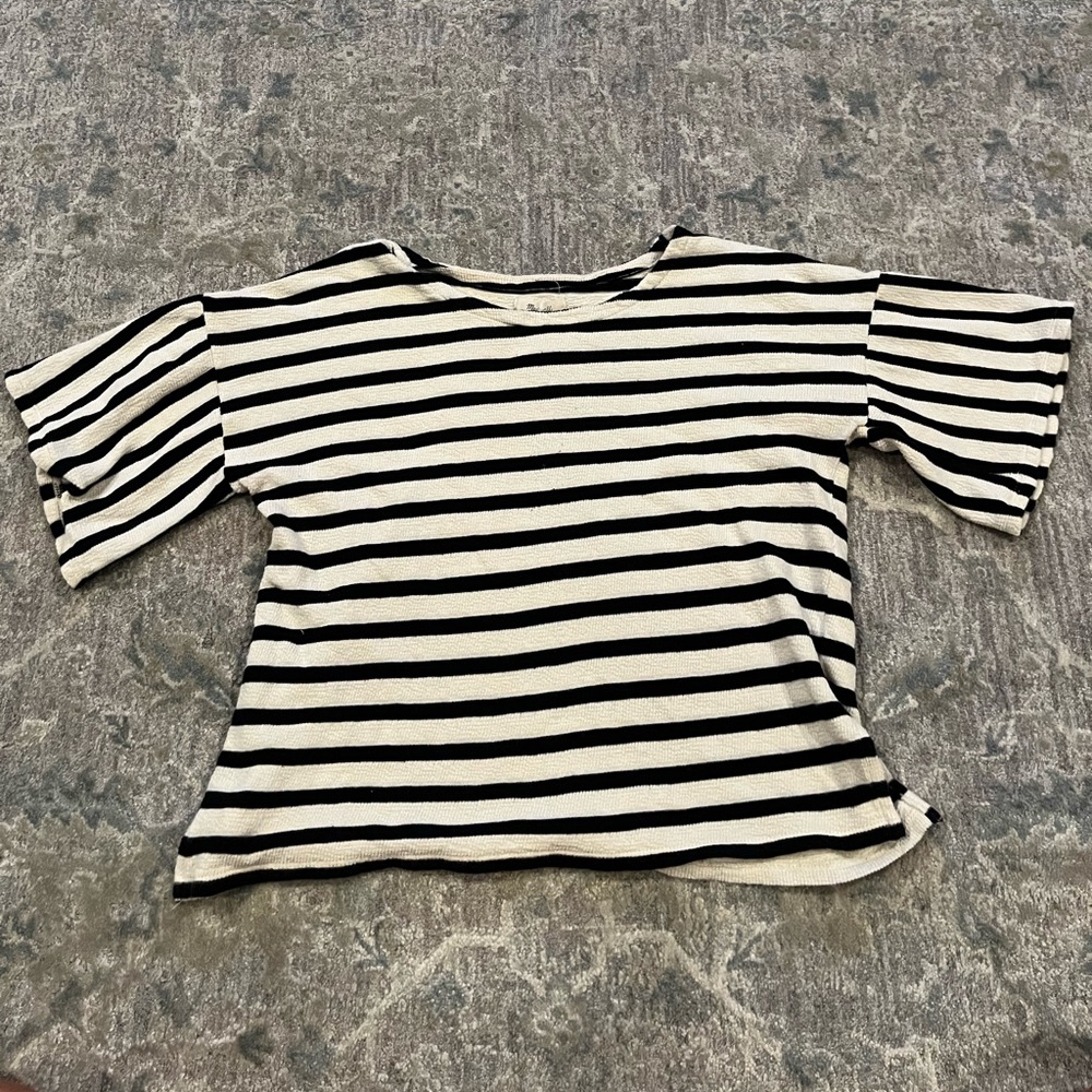 Blacks and white stripe madewell top